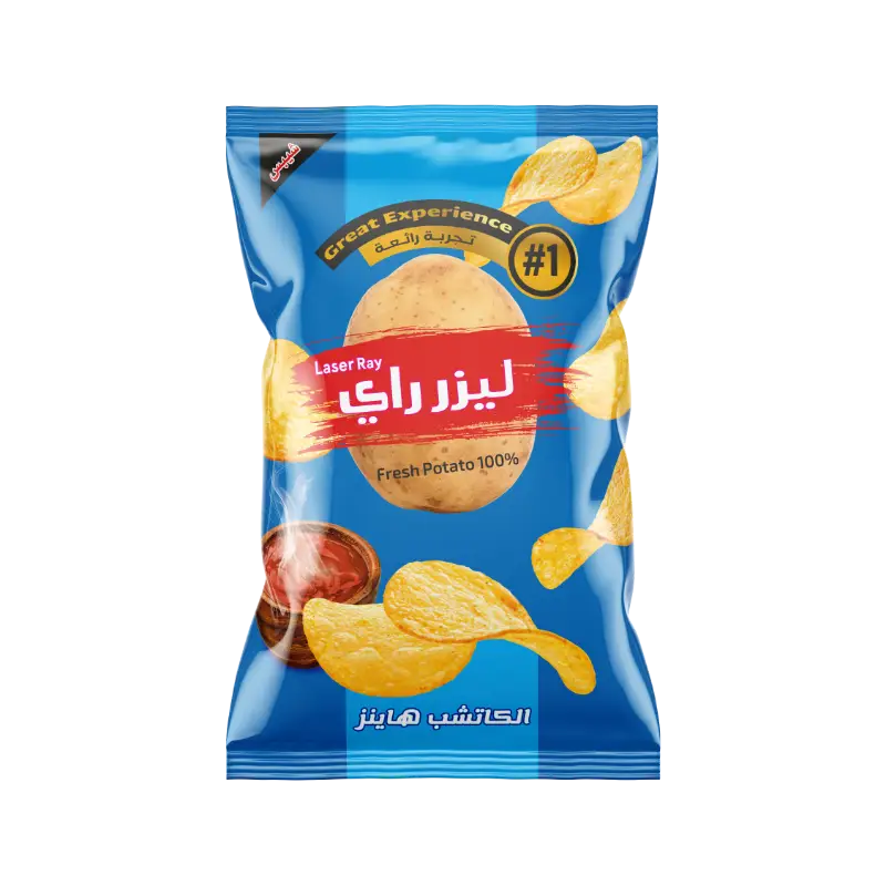 كيس شيبس بطاطا طبيعي م 3500 ليزر راي بنكهة الكاتشب 38غ