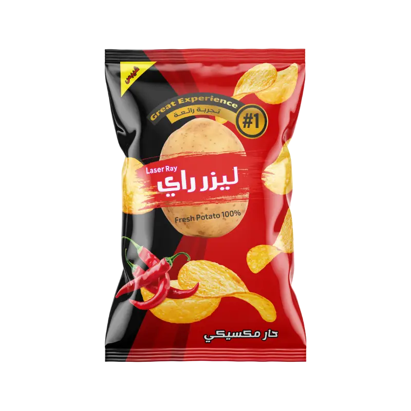 كيس شيبس بطاطا طبيعي م 3500 ليزر راي بنكهة الحار المكسيكي 38غ