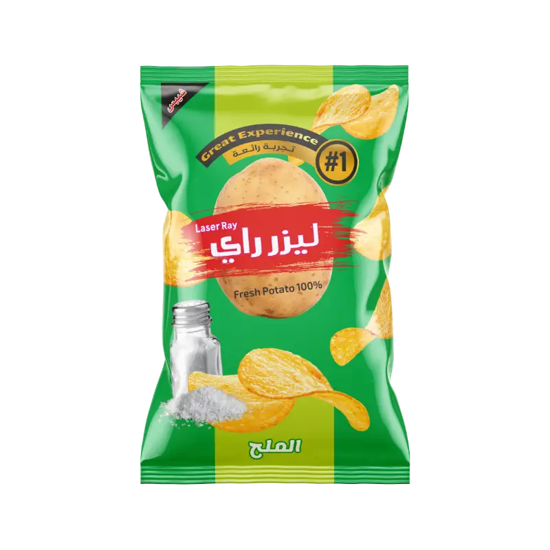 كيس شيبس بطاطا طبيعي م 3500 ليزر راي بنكهة الملح 38غ