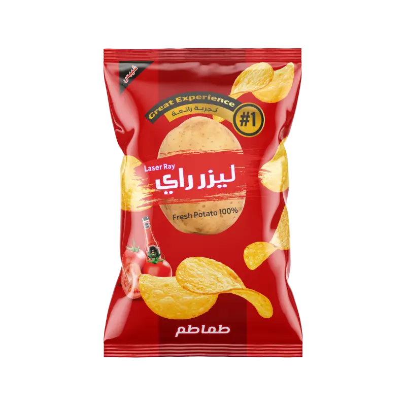 كيس شيبس بطاطا طبيعي م 3500 ليزر راي بنكهة الطماطم 38غ