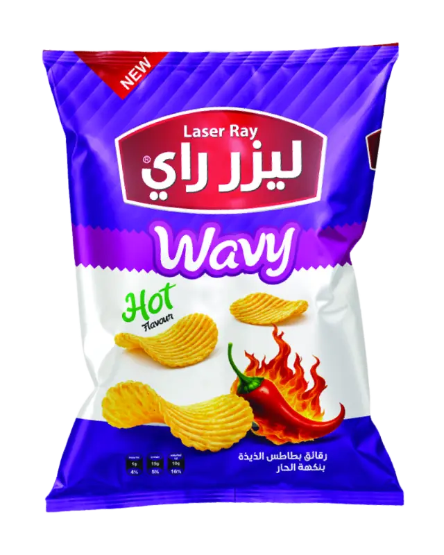 كيس شيبس بطاطا طبيعي م 5000 ليزر راي بالنكهة الحارة 50غ