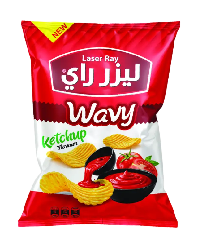 كيس شيبس بطاطا طبيعي م 5000 ليزر راي بنكهة الكاتشب 50غ