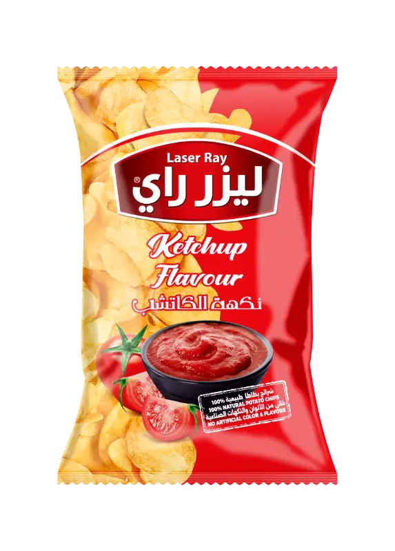 كيس شيبس بطاطا طبيعي م 2500 ليزر راي بنكهة الكاتشب 26غ