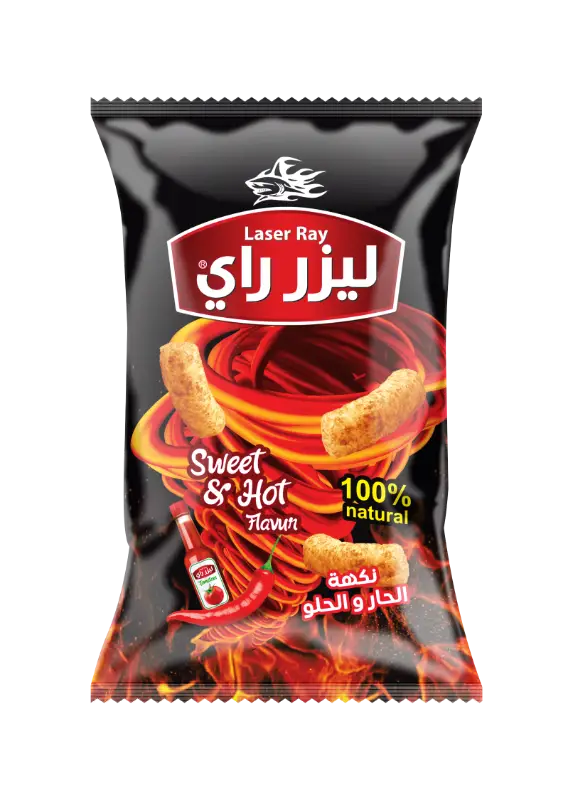 كيس نفش 24ق م1000 ليزر راي بنكهة الحار الحلو 32غ