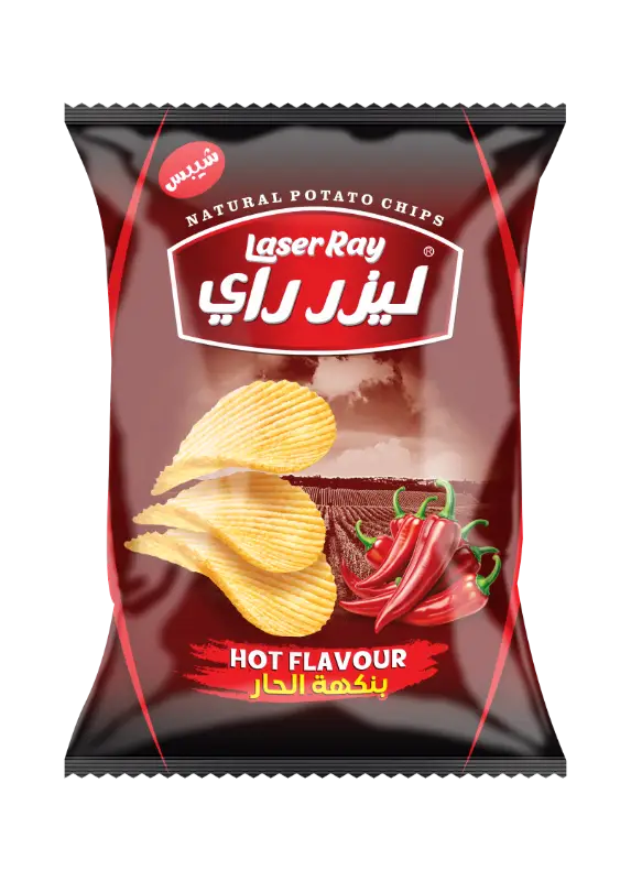 كيس شيبس شريحة م1000 ليزر راي بالنكهة الحارة 18غ