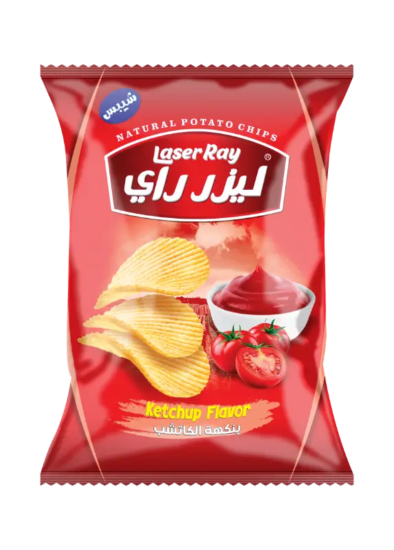 كيس شيبس شريحة م1000 ليزر راي بنكهة الكاتشب 18غ