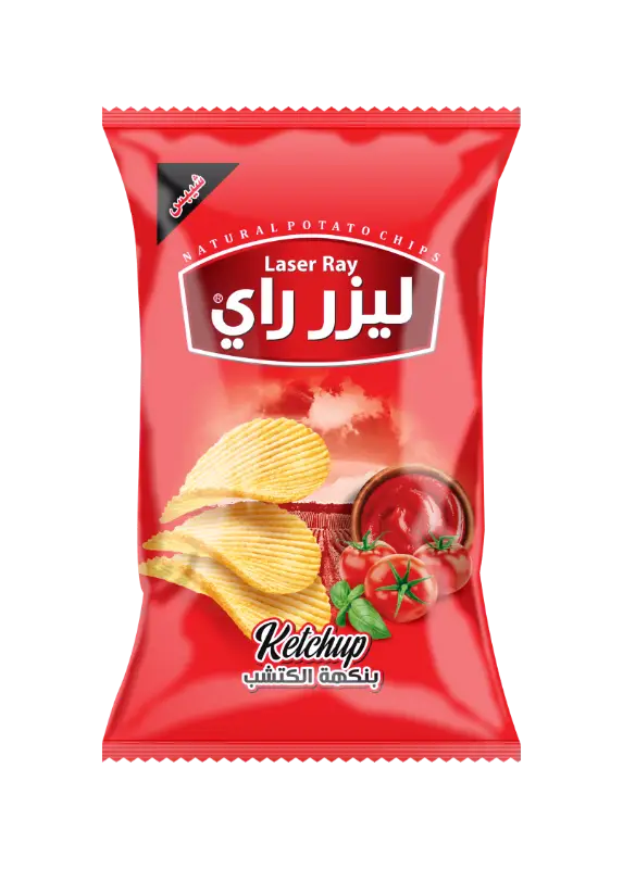 كيس شيبس شريحة م2000 ليزر راي بنكهة الكاتشب 35غ