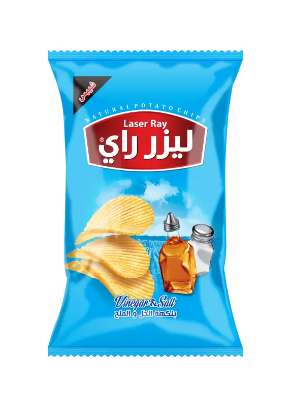 كيس شيبس شريحة م2000 ليزر راي بنكهة الملح والخل 35غ